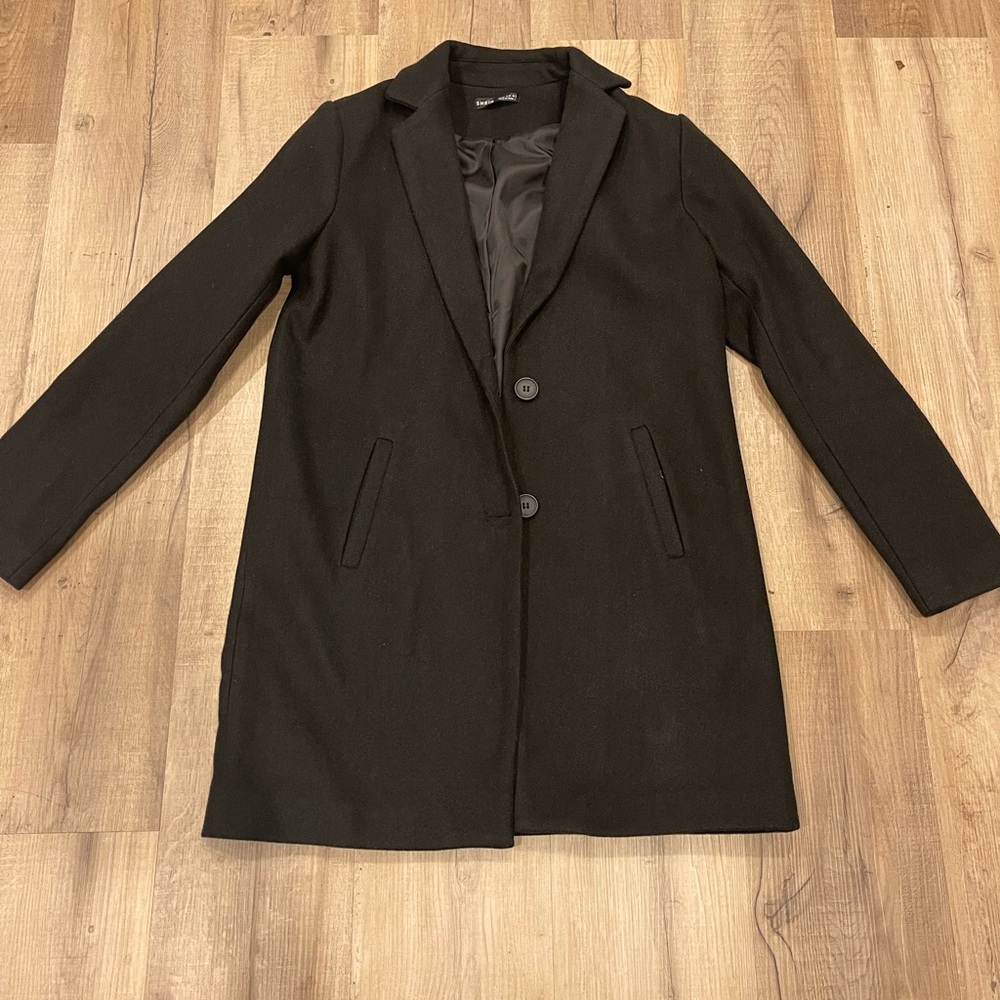 Notched Collar Classic Coat - Picture 13 of 15